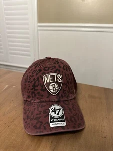 Brooklyn Nets '47 Brand Clean Up Strap Back Hat Cap NEU NBA Cheetah Print - Bild 1 von 5