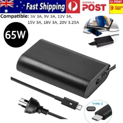 65W USB-C Round Laptop Charger Adapter Power Supply For Dell 2-in-1 P28T P29T AU - image 1 of 4