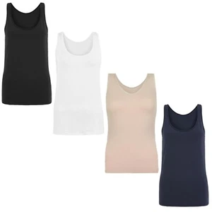 Soft Cotton Rich Vest With Lycra Stretch New Women Famous Store Sleeveless Top - Picture 1 of 5