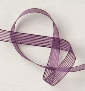Stampin Up Sealed BLACKBERRY BLISS Striped Ribbon 3/8” 10 Yards Purple Shade