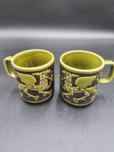 2 Vintage Hornsea Pottery Dragon Mugs - Picture 1 of 4