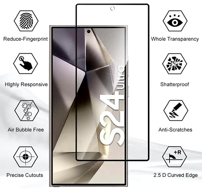 Gorilla Screen Protector For Samsung Galaxy S24 ULTRA S23 S22 S21 Tempered Glass - Image 1 of 4