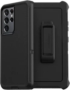 Black For Samsung S24 S24+ Ultra Shockproof Defender Case Cover with Belt Clip - Picture 1 of 8