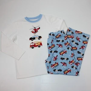 Gymboree Monsters Sleepwear Boy's Rescue Vehicle Two-Piece Pajama Set size M 7 8 - Picture 1 of 4