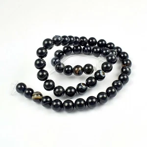 Perline di agata naturale del Botswana, perline rotonde Bullseye, perline da 8 mm, fili da 15,5" VB2 - Foto 1 di 2