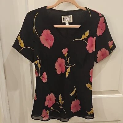 Blusa Yves Cossette DEPECHE MODE Vintage Seda Caprichosa Talla 4 Oscura Romántica Foto 1 de 4