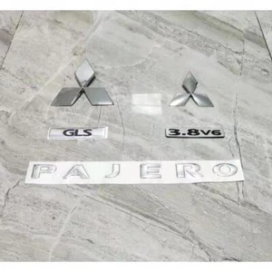 5Pcs Mitsubishi Front +Rear Logo+3.8 V6+GLS+Pajero For Pajero V93 Badge Chrome - Picture 1 of 7
