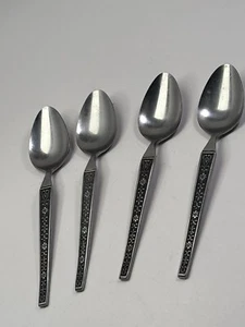 4 Vintage Riviera Cordova Edelstahl Teelöffel Besteck Set flache einfache Rückseite 6,25" - Bild 1 von 7