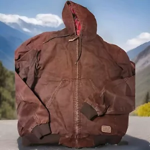 C.E. Schmidt Workers Work Coat Sz XLR Brown Men's Hooded Canvas Chore Coat! - Picture 1 of 12