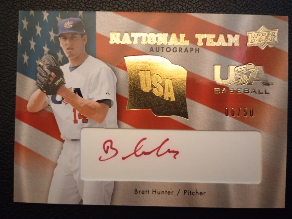 2008 Upper Deck USA Baseball Brett Hunter AUTOGRAPH Athletcis 6/50 - Image 1 of 2