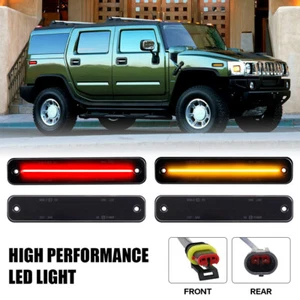 For Hummer H2 2003-2009 Front Rear Smoked LED Side Marker Light Amber Red - Bild 1 von 7
