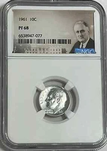 1961 Roosevelt Dime 10C NGC PF 68 - Picture 1 of 2