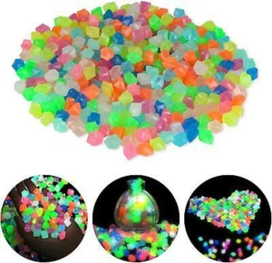 300PCS Glow in The Dark Pebbles Garden Glowing Rocks Fish Tank Luminous Stones - Picture 1 of 8