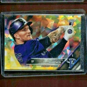2016 Topps Chrome Sapphire GOLD Parallel Brandon Barnes Colorado Rockies RC #5/5 - Bild 1 von 2