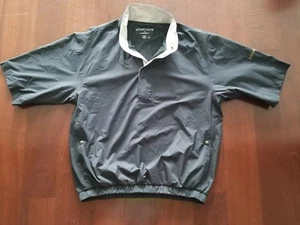 FootJoy FJ Dryjoys lined Pullover Golf Dad Jacket Mens Size M Black/tan VGUC! - Picture 1 of 9