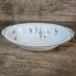 De colección MCM Noritake Tropica 10" Tazón para Servir Ovalado Diseño de Peces Atómicos Borde Platino - Imagen 1 de 11