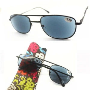 Tinted Sunglasses +1.0 1.5 2.0 2.5 3.0 Readers Reading Glasses Pilot Outdoor Men - Picture 1 of 11