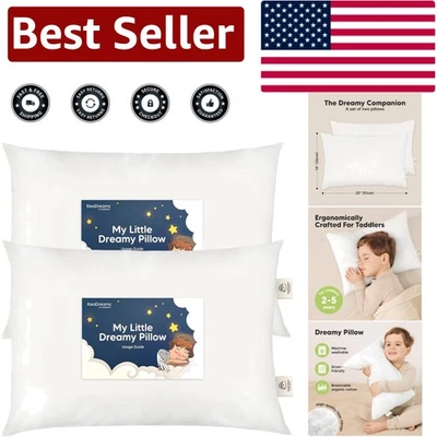 Almohadas de algodón orgánico para niños pequeños con certificación OEKO-TEX 14x20 - Solución segura para dormir Foto 1 de 4