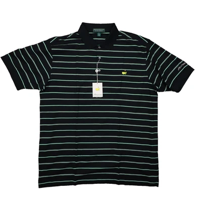 Camisa Polo Masters Collection Años 60 Dos Capas Mercerizada Rayas Negras Para Hombre XL NUEVA CON ETIQUETAS Foto 1 de 4