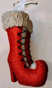 Jingles & Joy Weihnachten Glitzer sexy Weihnachtsmannstiefel neu mit Etikett Seifenspender schweres Harz - Bild 1 von 13