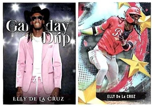 ELLY De La CRUZ Reds ~ Pair of 2025 Topps Inserts ~ FREE SHIPPING - Picture 1 of 1