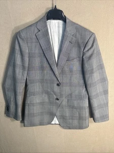 Suitsupply Vitale Barberis Canonico Rustic Tropical Wool Lt Gray Glen Plaid 38R - Picture 1 of 15