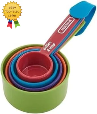 5-Piece Measuring Cup Set with Coffee Scoop Durable Plastic Nesting Measuring Foto 1 de 4