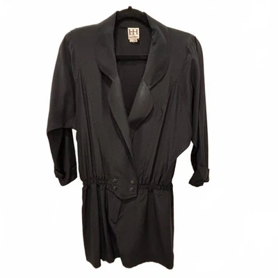 Haute Hippie Black Draped Wrap Romper Jumper – Size L - Image 1 of 4