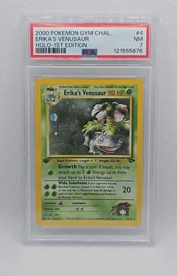 Erika's Venusaur 1st EDITION 4/132 Holo 2000 Gym Challenge PSA 7 NM NEW PSA CERT - Image 1 of 2