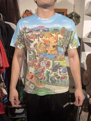 Camisa de Los Simpson Krusty Land Para Hombre Talla Grande Universal Studios Krustyland AOP Foto 1 de 4
