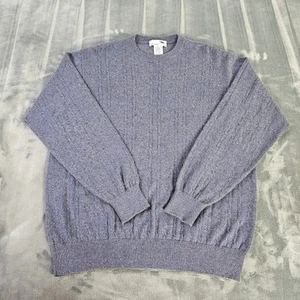 I LEVRIERI Cashmere Silk Sweater Mens Blue Cable Knit Made In Italy Crew Neck XL - Picture 1 of 6