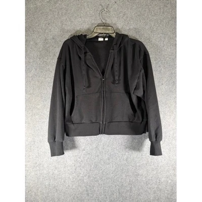 GAP женщин полный молнии толстовка с капюшоном маленький черный шнурок карманы повседневный - Изображение 1 из 4