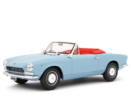 Bburago FIAT 124 Spider Modellauto 1:24 – Türen öffnen, Matt Rot, 19 Cm