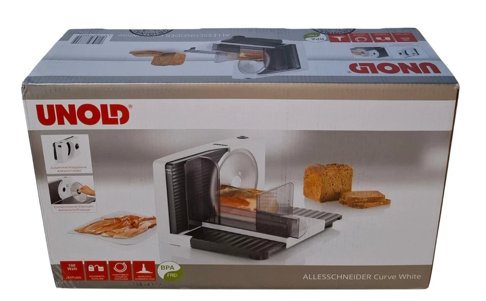 UNOLD Curve 100W Allesschneider Weiß/Schwarz - Bild 1 von 1