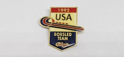 1992 Kellog's USA Bobsled Team Olympic Pin Official Bobsled Team Booster - Image 1 of 4