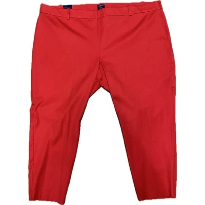 J. Pantalones Winnie Crew Recortados Para Mujer Talla 24 Rojo Pierna Ajustada Cremallera Lateral ¡Nuevos! Foto 1 de 4