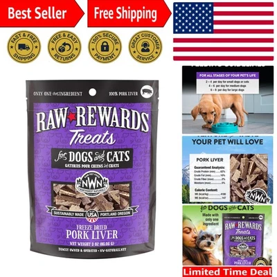 Golosinas para hígado de cerdo liofilizadas de grado humano - Alimento saludable para mascotas de 3 OZ para todas las edades Foto 1 de 4