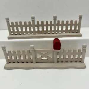 Set of 2 Mervyn's 1992 Village Square White Picket Fence Mailbox Miniatures - Picture 1 of 14