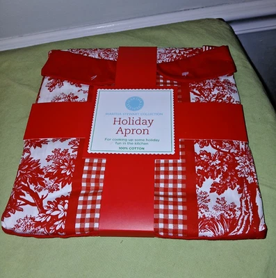 Delantal de baño de vacaciones Martha Stewart Kitchen Chef 2014 100 % algodón nuevo Foto 1 de 4