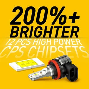 H11 H16JP LED Fog Light Bulbs Kit DRL Super Bright 2400LM 6500K White Plug&Play - Picture 1 of 12