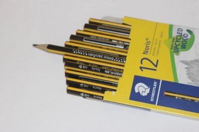 12 x STAEDTLER NORIS TRIPLUS GRAPHITE PENCILS + FREE METAL SHARPENER - BRAND NEW - Image 1 of 4