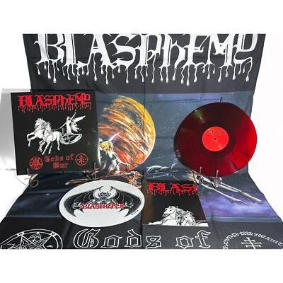BLASPHEMY Gods Of War Gatefold LP Die Hard Galaxy Vinyl with Flag Slipmat - Image 1 of 4