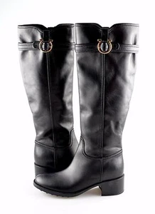 Women's SALVATORE FERRAGAMO 'Robespierre' Black Leather Boots Size US 6.5 -  - Picture 1 of 6