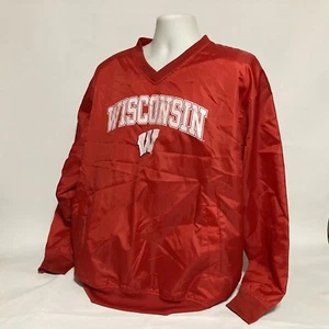 Wisconsin Badgers Jacket Pullover Windbreaker NCAA Red Oak Men's Size Large - Picture 1 of 6