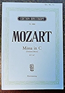 Mozart Missa in C (Trinitatis) KV167. Breitkopf Vocal Score Sheet Music (SME) - Picture 1 of 3