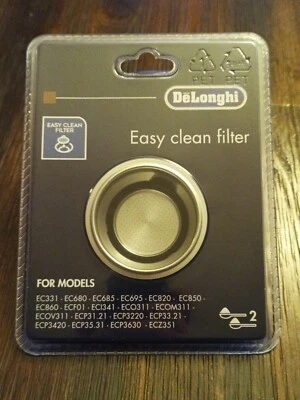 Easy Clean 2 Cup Filter fits De'Longhi Espresso/Cappuccino Machines, 5513281001 - Image 1 of 4