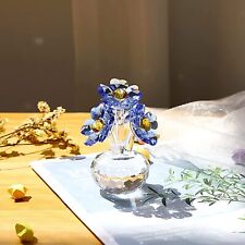 Figurines Crystal Flowers Blue Small Modern Carved Decorative Home Decor Ornam