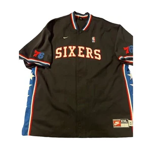 Nike Sixers Warmup Shirt Jacket Black Red White Blue Size XXL READ - Picture 1 of 5