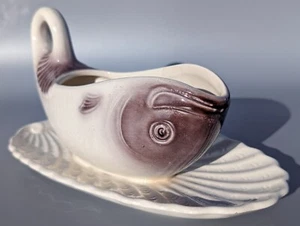 Waechtersbach Sauciere in Fischform, antikes Porzellan -- 1900-1920 -- Germany - Bild 1 von 9