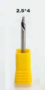 2.5mm DIA, 4 CEL Spiral DOWN Cut 1 Flute Tool Solid Carbide Cutter CNC Cutters - Picture 1 of 2